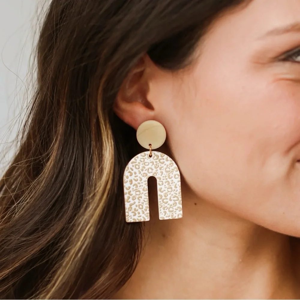 BOGO! Elaina Animal Print Rainbow dangle Earrings - Boutique NEW